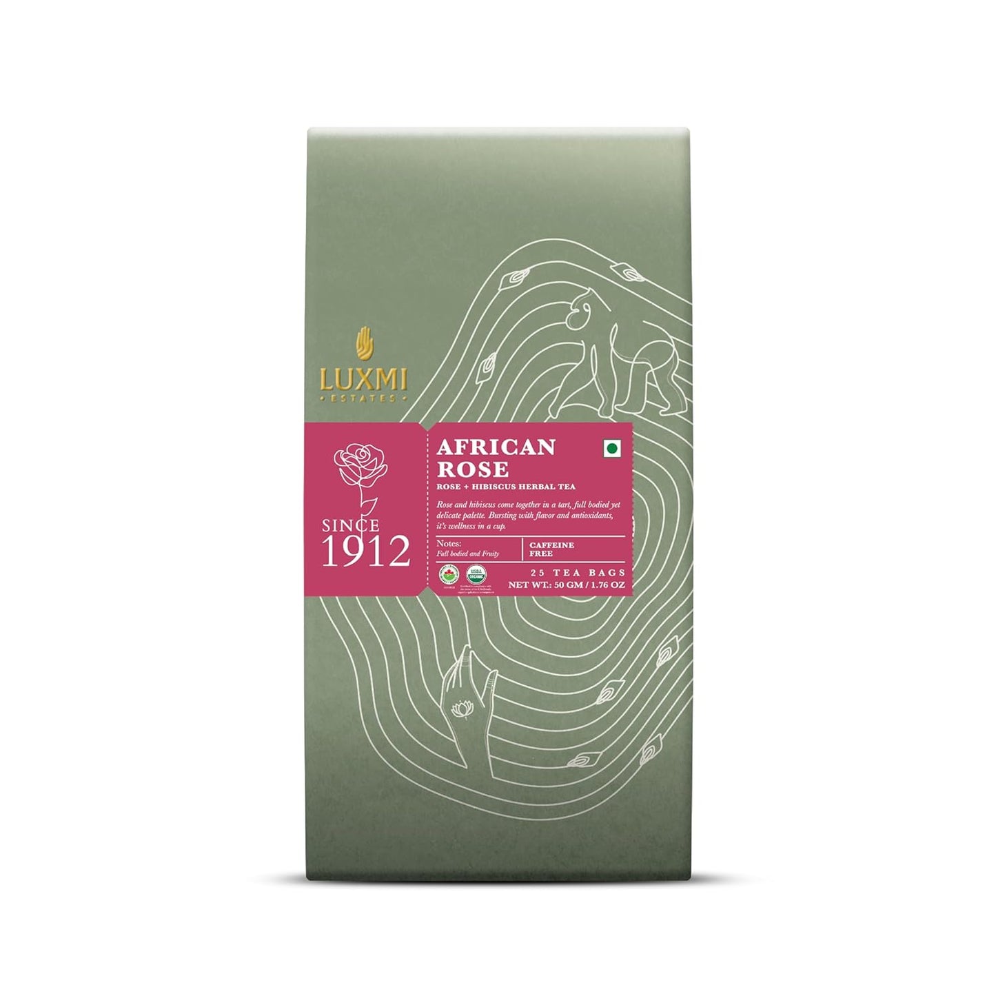 Luxmi Estates African Rose Herbal Tea 25 Tea Bags - 50 gms