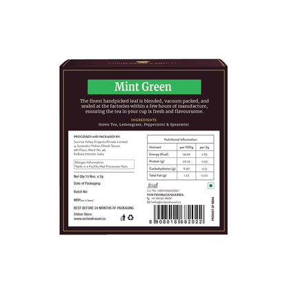 McLeod Russel 1869 Mint Green 15 Pyramid Tea Bags - 30 gms