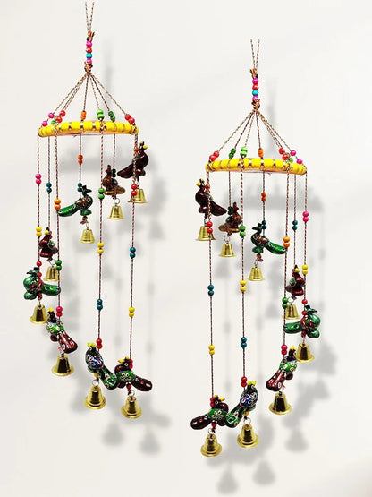 JH Gallery Handcrafted Rajasthani Colored Bell Wind Chime