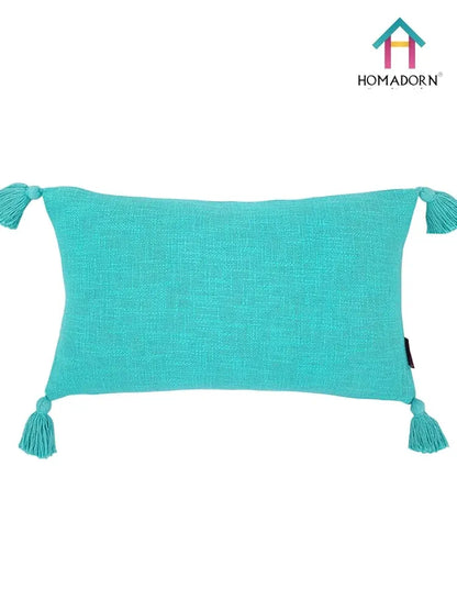 Homadorn Luxury Cotton Handmade Decorative Boho Throw Pillow Covers Turquoise