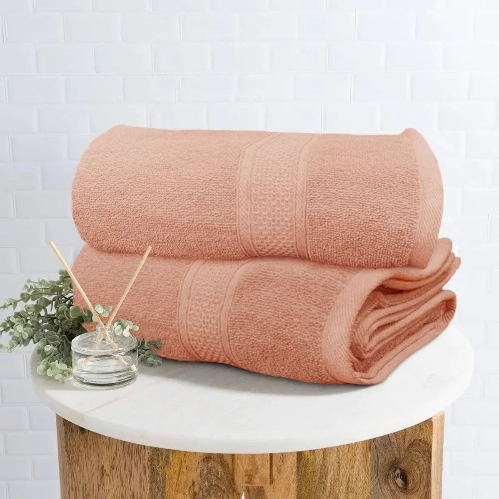 Luxe Home Cotton Bath Towel 450 GSM Quick Dry Large Size Bathroom Towels Colour Rust