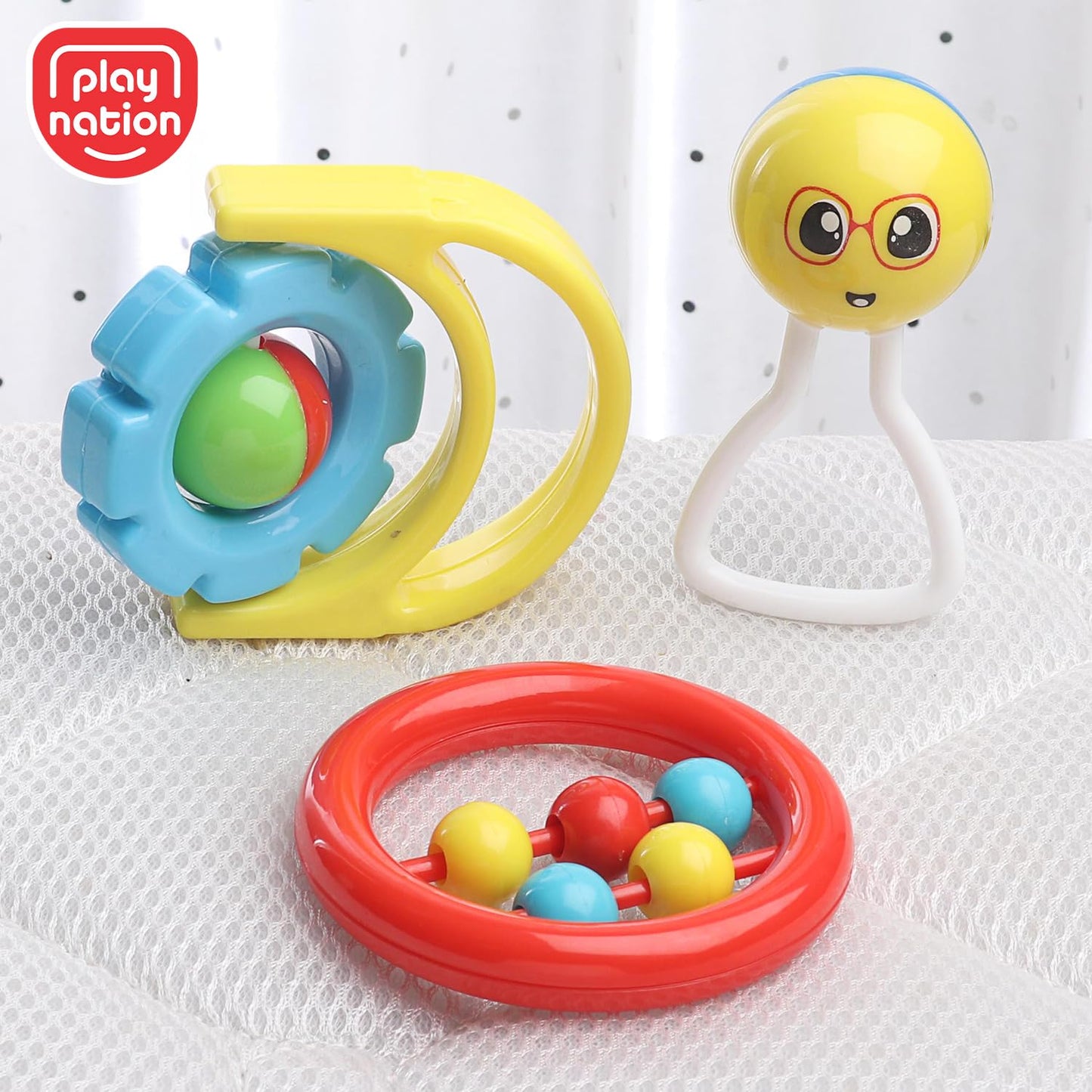 Play Nation Plastic Premium Rattles Set With Gift Box Set Of 3