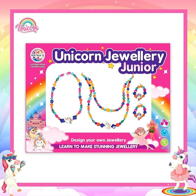 Ratna's Unicorn Jewellery Junior | Diy Kit for Girls to Make Necklaces, Earnings, Bracelets