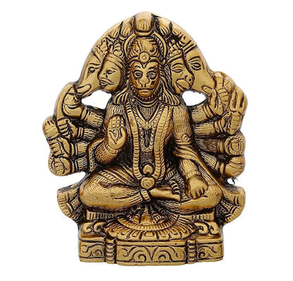 Chhariya Crafts Metal Panchmukhi Hanuman Ji Murti Bajrangbali Idol Protection From Evil Eye16 Cm
