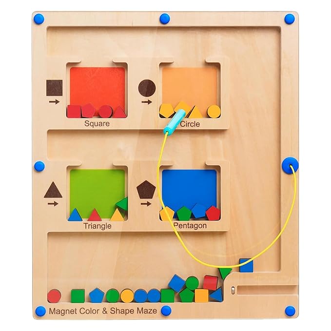 Kidology Wooden Magnetic Color and Number Maze Montessori Toys