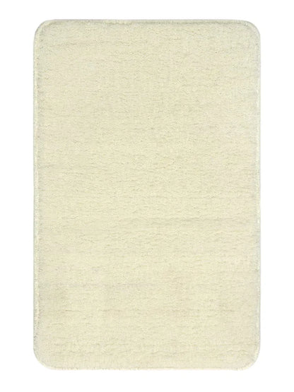 Saral Home Neo Shaggy Yarn Anti-Skid Bath Mats Colour Ivory