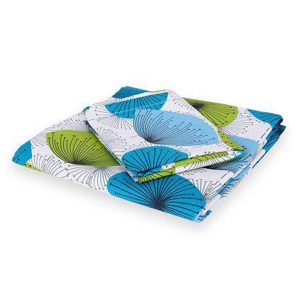 Divine Casa 144 TC Super Soft 100% Cotton Bedsheet for Double Bed  144 Thread Count Floral Colour Aqua