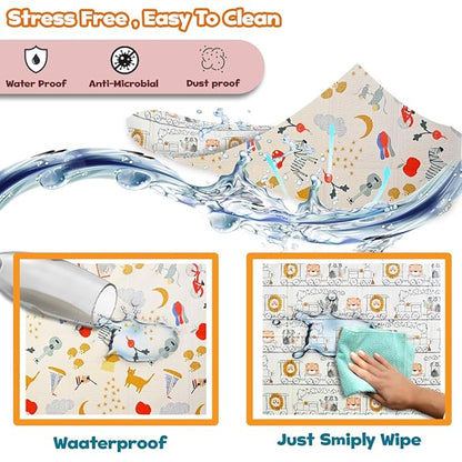 Wembley Baby Play Mat Double Sided Waterproof Floor Mat Playmat for Kids Beige Colour