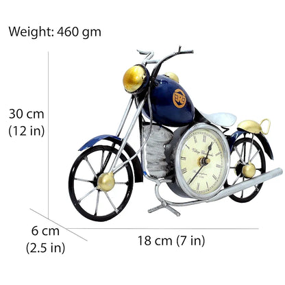 Kraftskala Vintage Royal Bullet Motor Bike with Antique Clock Blue