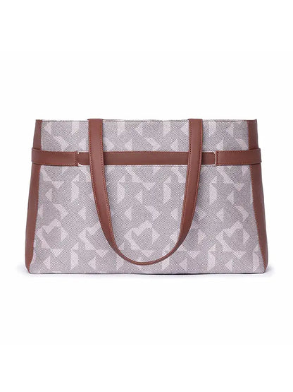 Zouk Women's Jute Handcrafted Vegan Leather Statement Office Shoulder Bag