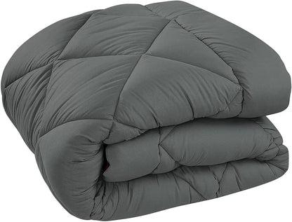 Cloth Fusion Reversible AC Comforter Set Double Bed Soft Microfibre King Size Quilt Blanket for Winter Grey & Maroon