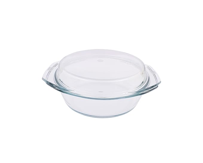 Borosil Oven and Microwave Safe Glass Serving Casserole Bowl With Glass Lid | 1.5 Litres