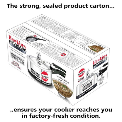 Hawkins 2 Litre Hevibase Pressure Cooker Induction Inner Lid Cooker Silver