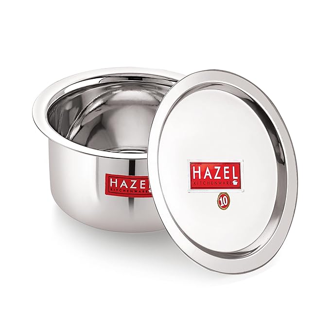 Hazel Alfa Stainless Steel Tope Patila with Lid Premium Heavy Gauge Flat Bottom Boiling Vessels