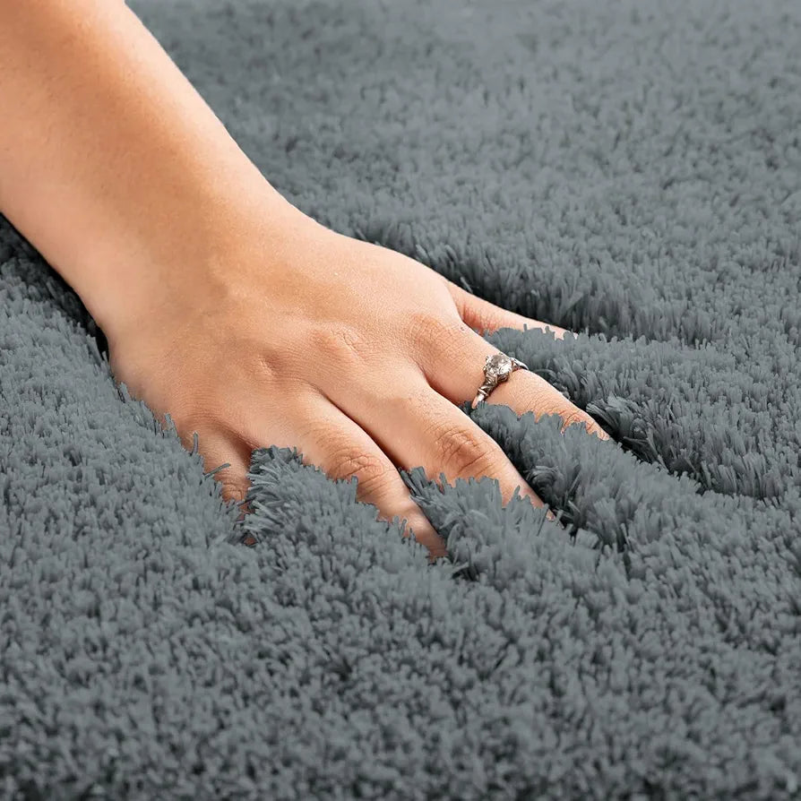 Luxe Home International Microfiber Rectangular Bath Mat Super Soft Non Slip Vegas Mats 45X75 Cm Colour Grey