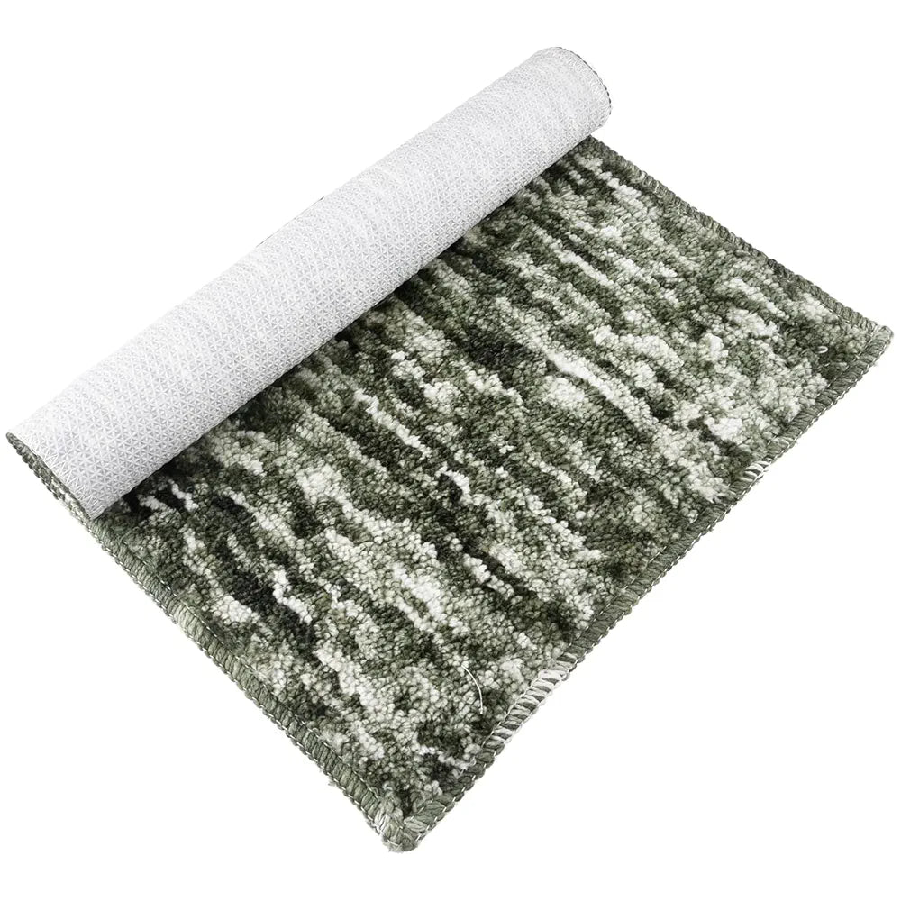 Kuber Industries Door Mat Multi Riyal Doormat Microfiber Entrance Mat Green Colour