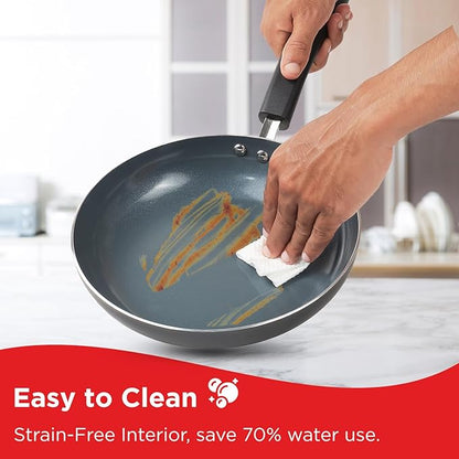 Vinod Zest Ceramica Frypan - 24 cm | Natural Stick Free Deep Pan | Stylish Handle | Toxin Free | Induction and Gas Base