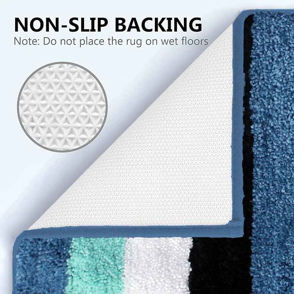 Luxe Home Jericho Doormat 2500 GSM Super Soft Microfiber, Anti-Skid Mat Colour Ocean 40x60 cm (Pack of 2)