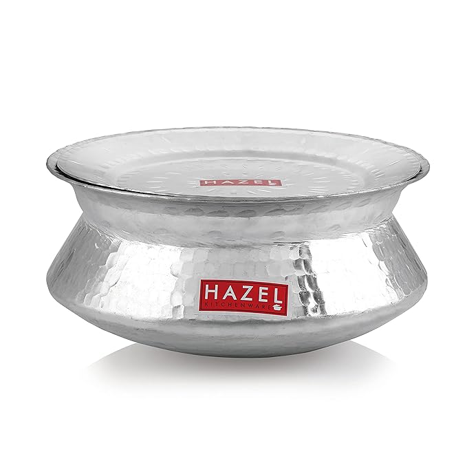 Hazel Biryani Pot 6300 ml Aluminium Biriyani Handi Set Aluminium Hammered Finish Tope