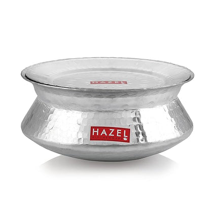 Hazel Biryani Pot 6300 ml Aluminium Biriyani Handi Set Aluminium Hammered Finish Tope