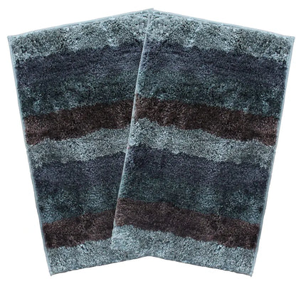 Luxe Home Jericho Doormat 2500 GSM Super Soft Microfiber Anti-Skid Mat Colour Burnt Green 40x60 cm (Pack of 2)