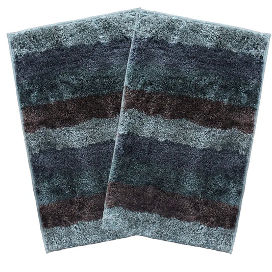Luxe Home Jericho Doormat 2500 GSM Super Soft Microfiber Anti-Skid Mat Colour Burnt Green 40x60 cm (Pack of 2)