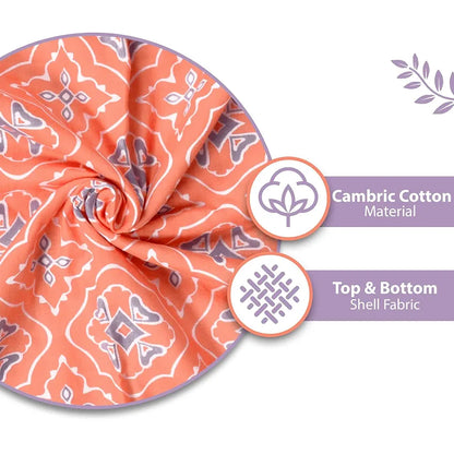 Divine Casa 120 GSM 100% Cambric Cotton Jaipuri Dohar Single Bed Reversible AC Blanket TC - 120 Colour Peach Fuzz