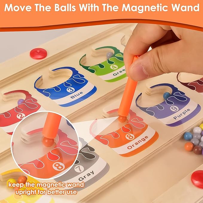 Kidology Wooden Magnetic Color and Number Maze Montessori Toys