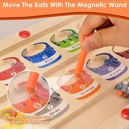 Kidology Wooden Magnetic Color and Number Maze Montessori Toys