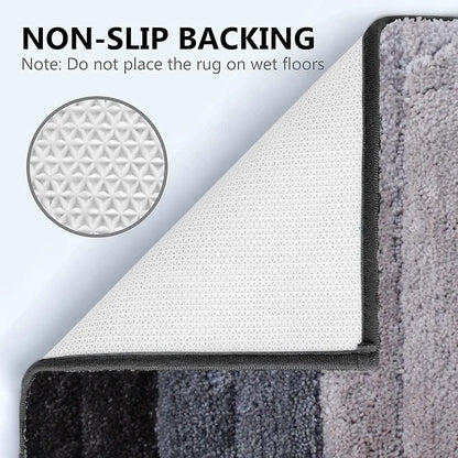 Luxe Home International Microfiber Rectangular Bath mat Soft Anti Slip Skid Luxury Mats 40X60 Cm  Colour Shadow