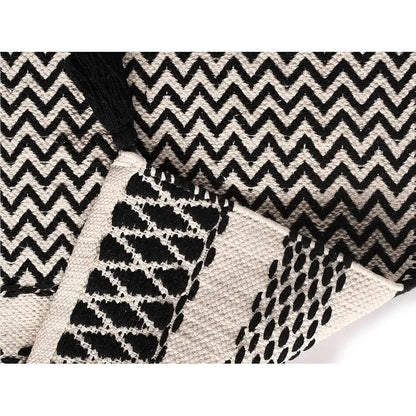 Sashaa World Handwoven Cotton Table Runner Colour Black and White
