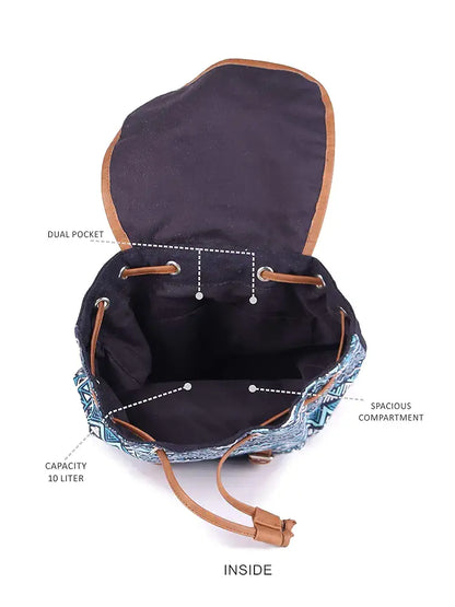 Astrid Canvas Girls Backpack Medium Size Color Blue