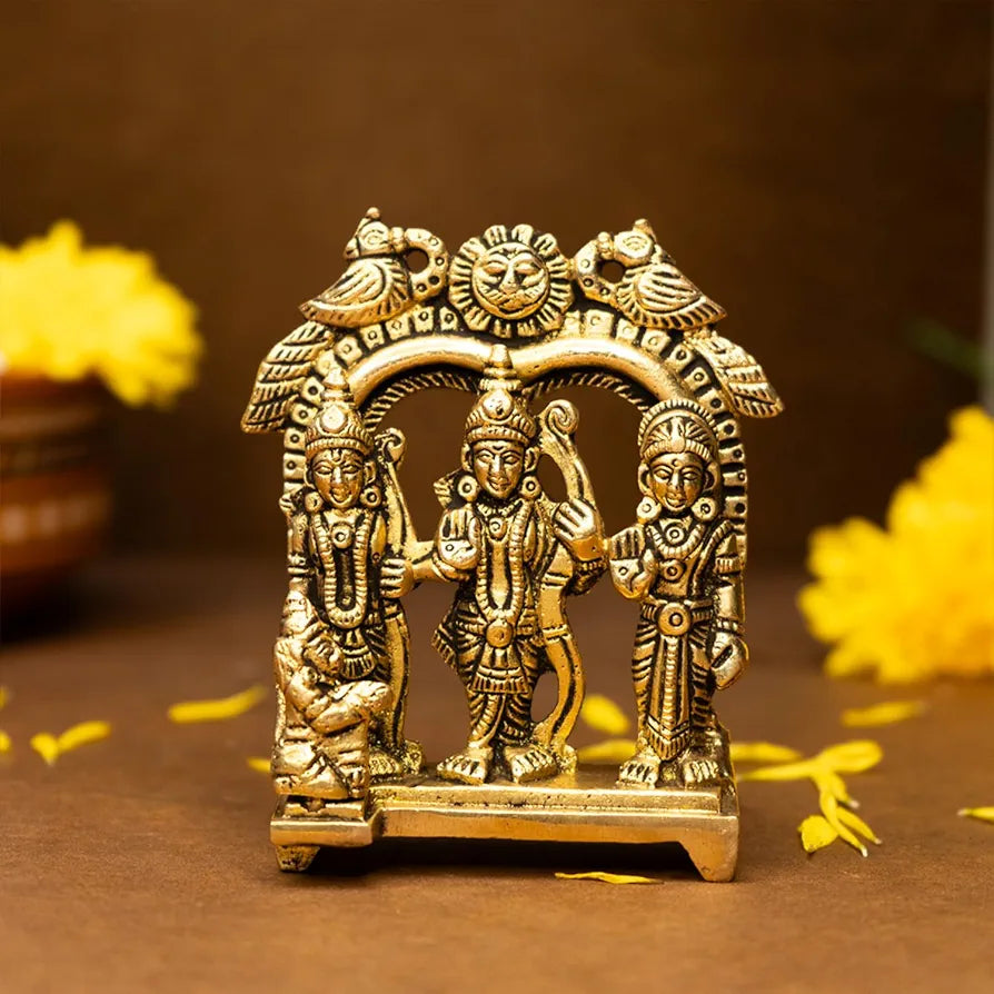 Ekhasa Pure Brass Ram Darbar Murti in Luxury Red Velvet Gift Box God Idols