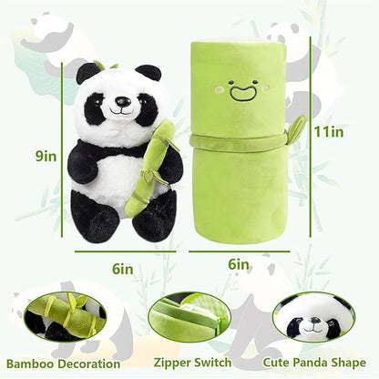 Kidology Panda Stuffed Animal Bamboo Panda Pillow Stuffed Panda Bear Green