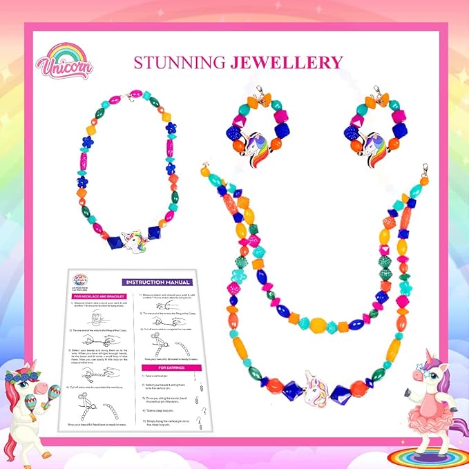 Ratna's Unicorn Jewellery Junior | Diy Kit for Girls to Make Necklaces, Earnings, Bracelets