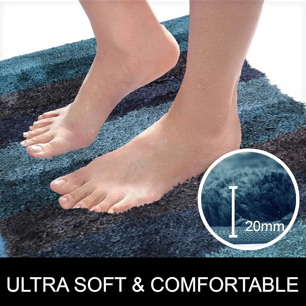 Luxe Home Bath Mat Super Soft Microfiber Non Slip Jericho Bathroom mats 40x60 cm Colour Burnt Green