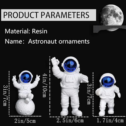 Street27 Polyvinyl Chloride 3Pcs Astronaut Action Figurine Home Decor