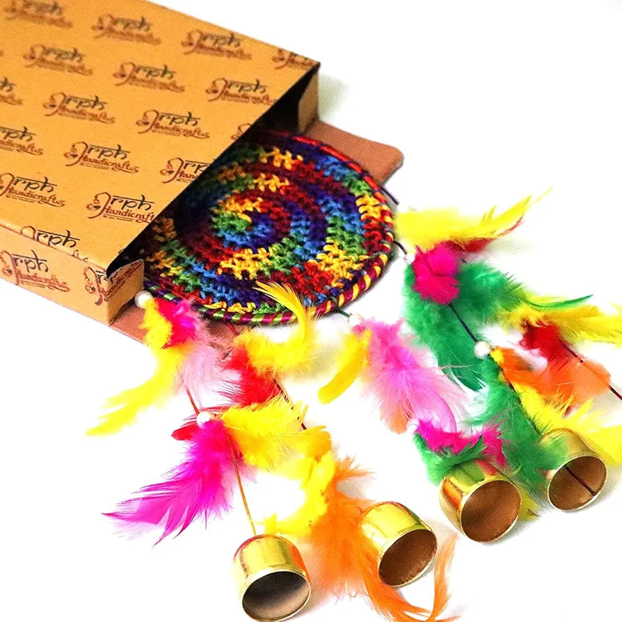 Metal Bell Feather Bead Thread Wind Chime Dream Catcher Small
