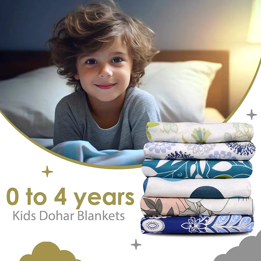 Divine Casa 120 GSM Microfiber Single Kids Dohar Soft & Lightweight Throw Blanket Floral Burst Pattern Colour Soybean & White