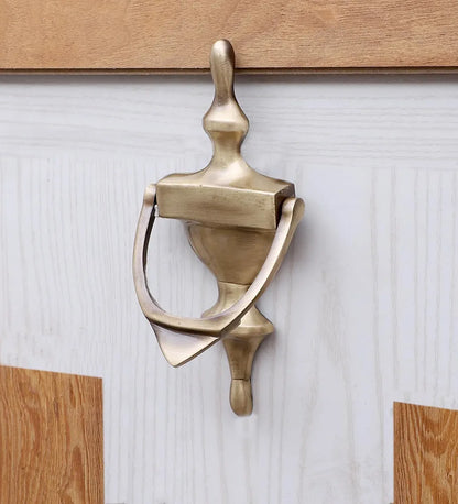 Two Moustaches Georgian Design 8" Oval Brass Door Knocker