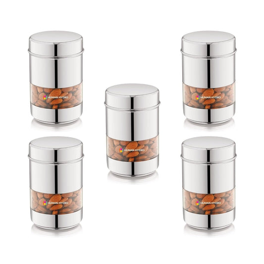 Human Hydro Stainless Steel Storage Containers Set of 5 (500ml Each)