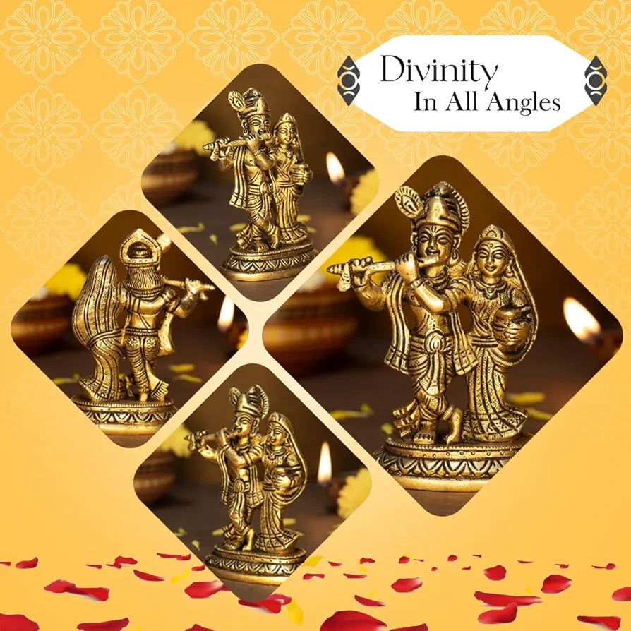 Ekhasa Pure Brass Radha Krishna Murti Radha Krishna Big