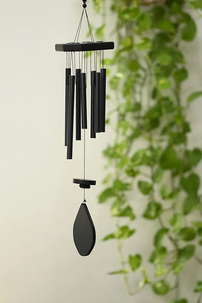 Tej Gifts - Feng Shui Metal Wind Chime 7 Pipes Black Rods