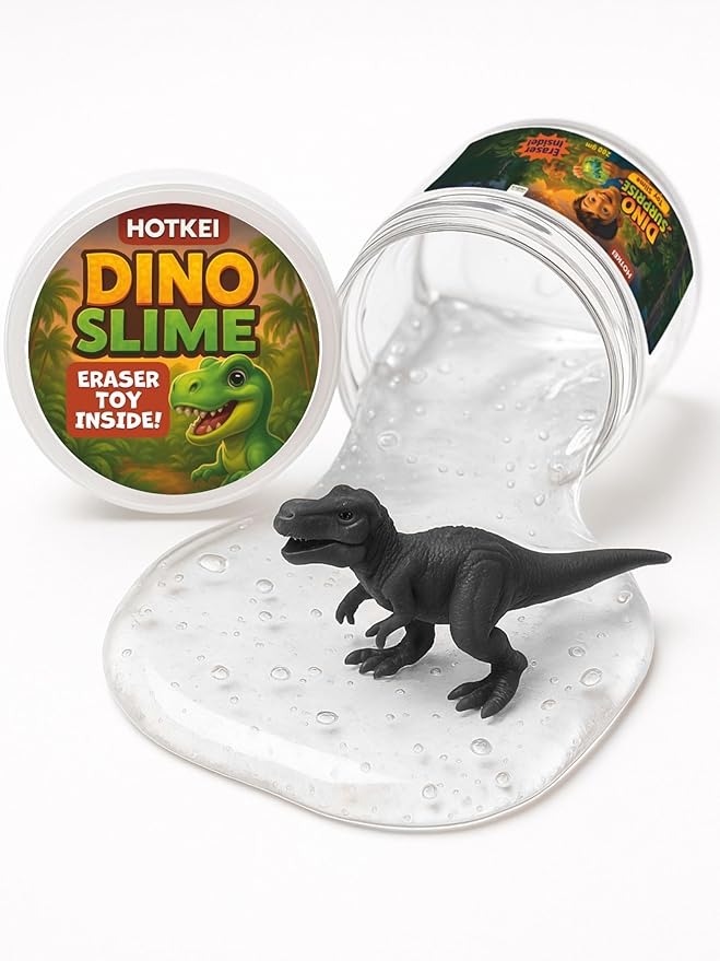 Hotkei Slime with Dinosaur Eraser Toy - 200 gms
