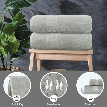 Luxe Home Cotton Bath Towel 450 GSM Quick Dry Large Size Bathroom Towels Colour Grey
