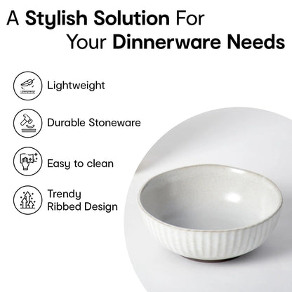 Anko 6 inch Sable Small Stoneware Bowl Set of 2 Hand Glazed Beige Grey Embossed Microwave Dishwasher Safe