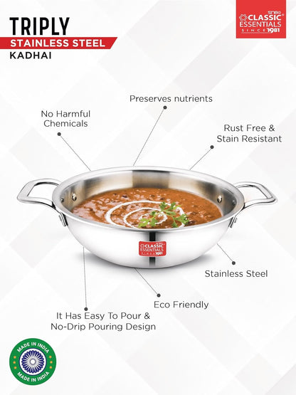 Classic Essentials Triply Kadhai 28cm 4L