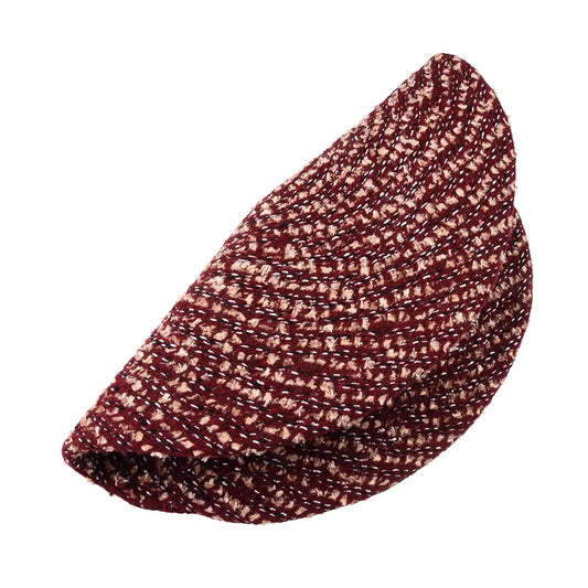 Kuber Industries Round Shape Feather Door Mat Cotton Reversible Small Size Maroon