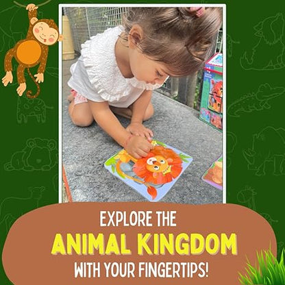 PepPlay My First Touch and Feel Puzzle Wild Animals Three Piece Puzzle Learning for Toddlers