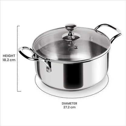 Milton Tri-Ply Stainless Steel Casserole with Lid